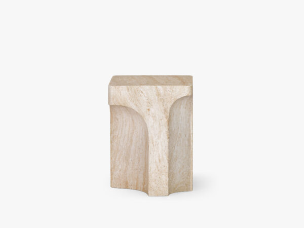 William Side Table - 14"  Travertine-like Beige, Palatial Series - Image 4