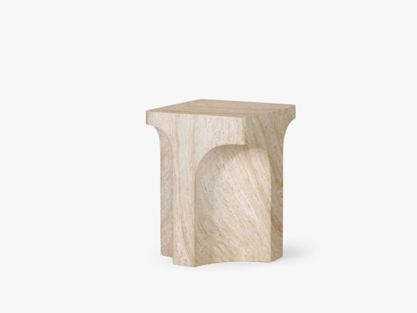 William Side Table - 14"  Travertine-like Beige, Palatial Series - Image 2