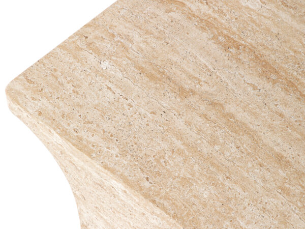 Louis Coffee Table - 38"  Travertine-like Beige, Palatial Series - Image 4