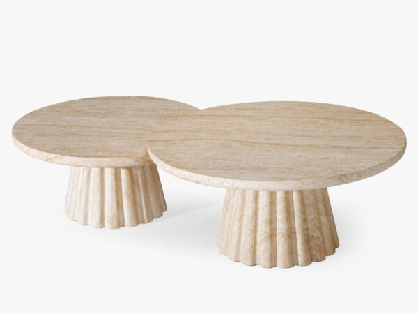 Pliny Coffee Table - 36"  Travertine-like Beige/Travertine-like Brown, Roman Series - Hình ảnh 3