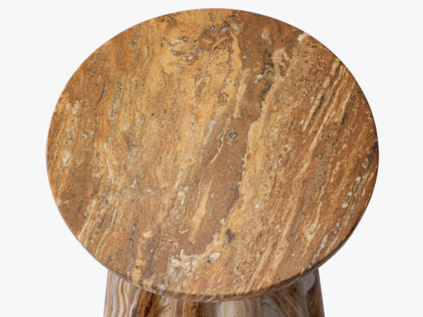 Thomas Drink Table - 10"  Travertine-like Beige/Travertine-like Brown, Roman Series - Image 8
