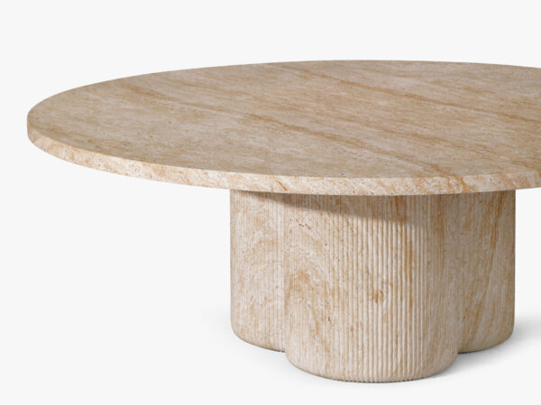 Henry Coffee Table - 45"  Travertine-like Beige, Roman Series - Image 2