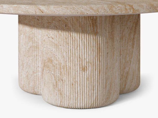 Henry Coffee Table - 45"  Travertine-like Beige, Roman Series - Image 3