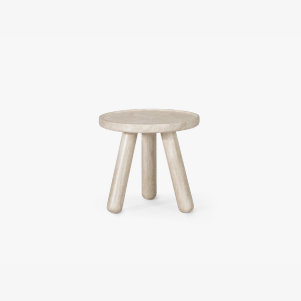 Canova Side Table - 16"  Travertine-like Beige, Trio Series