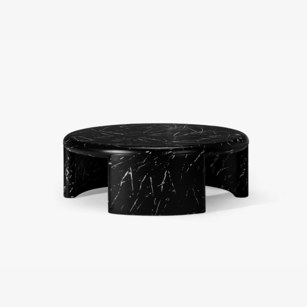 Nelson Coffee Table - 36"  Marble-like Black, Roman Series