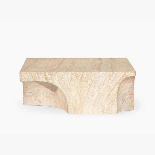 Louis Coffee Table - 38"  Travertine-like Beige, Palatial Series
