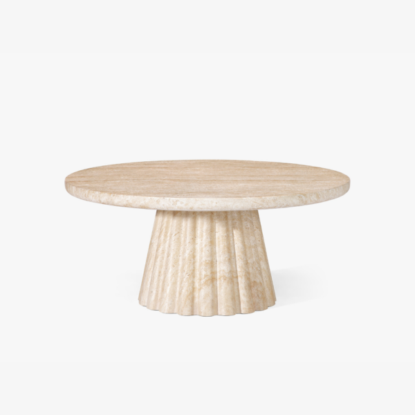 Gaius Coffee Table - 30"  Travertine-like Beige/Travertine-like Brown, Roman Series