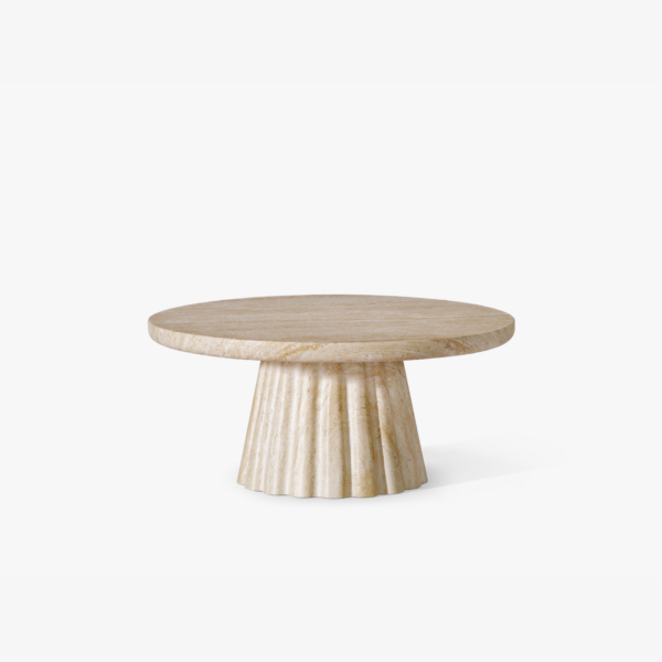 Pliny Coffee Table - 36"  Travertine-like Beige/Travertine-like Brown, Roman Series