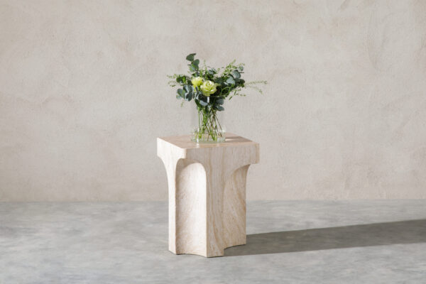 William Side Table - 14"  Travertine-like Beige, Palatial Series - Image 13