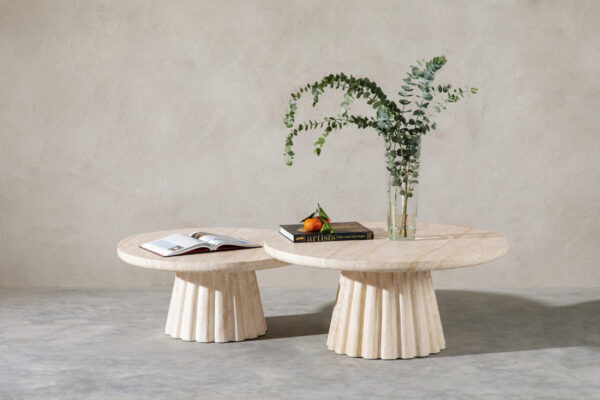 Gaius Coffee Table - 30"  Travertine-like Beige/Travertine-like Brown, Roman Series - Hình ảnh 11