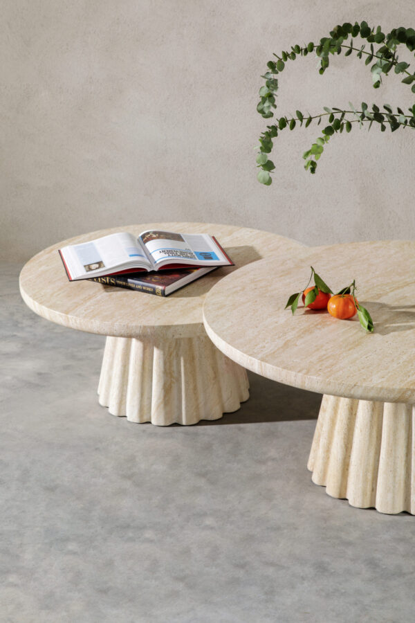 Pliny Coffee Table - 36"  Travertine-like Beige/Travertine-like Brown, Roman Series - Hình ảnh 12