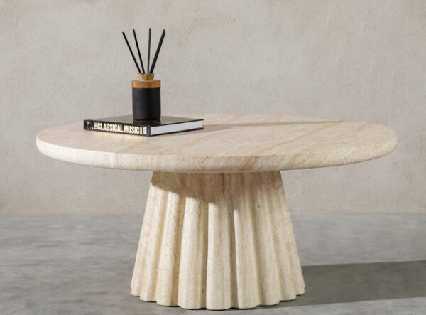Gaius Coffee Table - 30"  Travertine-like Beige/Travertine-like Brown, Roman Series - Hình ảnh 9