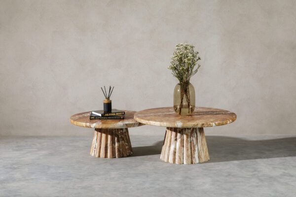 Gaius Coffee Table - 30"  Travertine-like Beige/Travertine-like Brown, Roman Series - Hình ảnh 12