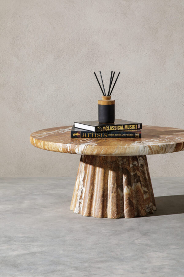 Pliny Coffee Table - 36"  Travertine-like Beige/Travertine-like Brown, Roman Series - Hình ảnh 11