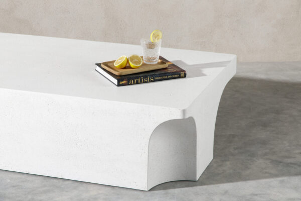 Catherine Coffee Table - 55"  Matte White, Palatial Series - Image 8