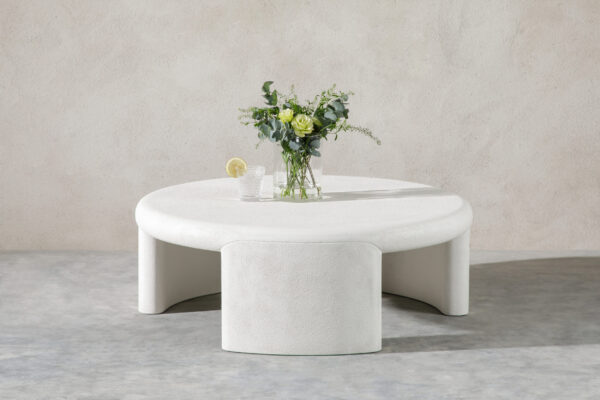Marcus Coffee Table - 40"  Natural White, Roman Series - Image 8
